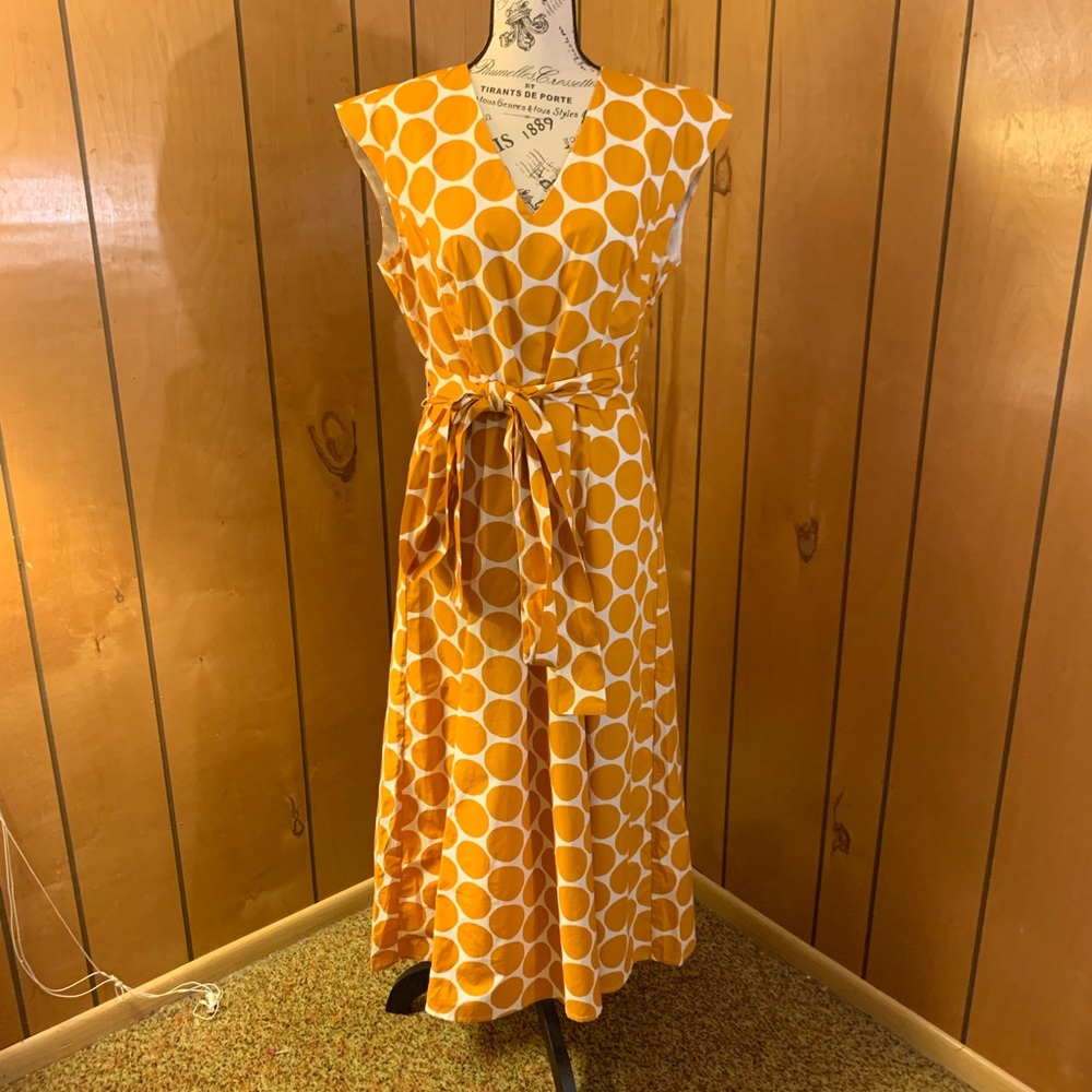 Boden tori midi dress- ivory yellow brand sport - Picture 4 of 8